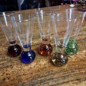 Vintage Circleware Bubble Ball Shot/Cordial Glasses, Set of 6